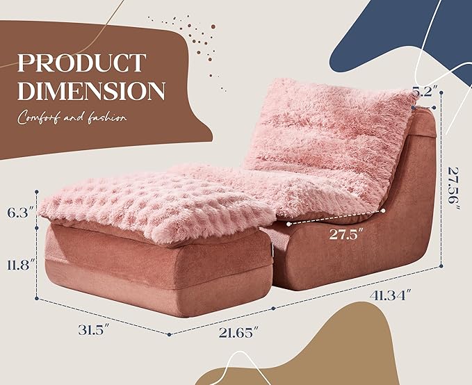 Hobestluk Sofa Couch Foam Sofa for Small Spaces Comfy Sofas with footrest Couch Recliner Small Sofas for Living Room Bedroom Apartment (Pink)