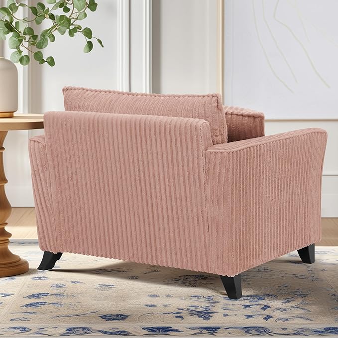 ERYE Living Room Accent Chair Modern Corduroy Upholstered Chair Wider Seat Cushion Leisure Armchair W/2 Pillows and Removable Cover for Home ApartmentBedroomOffice