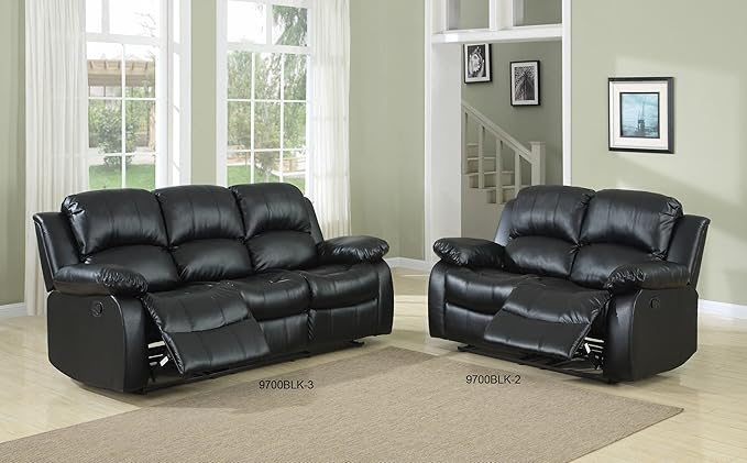 Homelegance Resonance 40 Bonded Leather Recliner Black