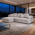 104 Modular Sectional Sofa 8-in-1 Convertible Sleeper Couch with Pet-Friendly Chenille Fabric High-Density Foam Floor Seating for Living Room Apartment (Light Gray)