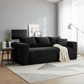 Cloud Sofa Couch in a Box Small Boneless Couch for Living Room Compressed Cloud Boneless Sofa with Memory Foam Modern Corduroy Loveseat 3 Seater Black