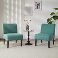 GDFStudio Accent Chairs Set of 2 Upholstered Club Chairs Armless Chair Backrest Accent Chair Comfort Seating Club Chairs for Living Room Home Rest Bedroom Teal