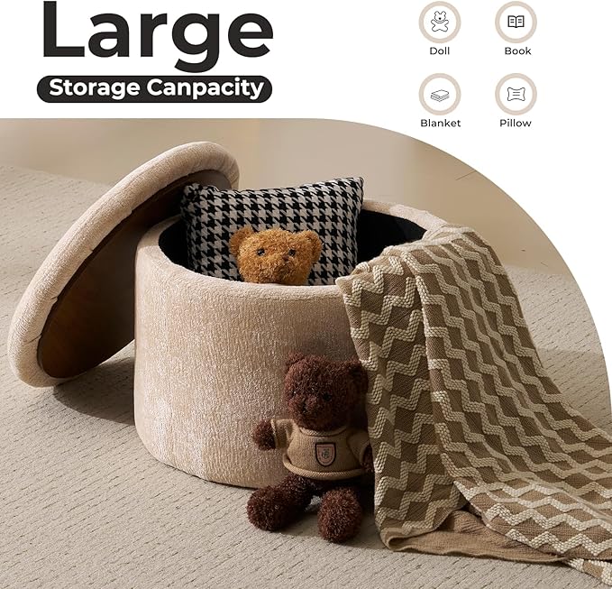 Oversized Swivel Rocker Recliner Chair with Massage and Heat Manual Swivel Glider Rocker Recliner with 2 Bolster Pillows Rocking Nursery Chair with Storage Ottoman  Adjustable Headrest Beige
