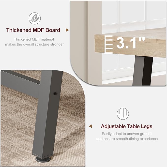 Garvee 70.87 Industrial Computer Desk Extra Long Large Executive Desk for Home Office Heavy Duty Rustic Wood &amp Metal Workstation Sturdy Study Writing Table Natural