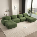 152.7 Inch U-Shaped Modular Sectional Sofa 4-Seater Cloud Couch with Deep Seat Boneless Couch with Pillows for Living Room Apartment Green
