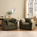Tbfit Accent Chairs Set of 2 Chenille Plush Comfort Living Room Chair with Wide Seat Modern Decorative Chair for Bedroom Office Reading Nook Soft Cloud Chair Deep Seat Beige