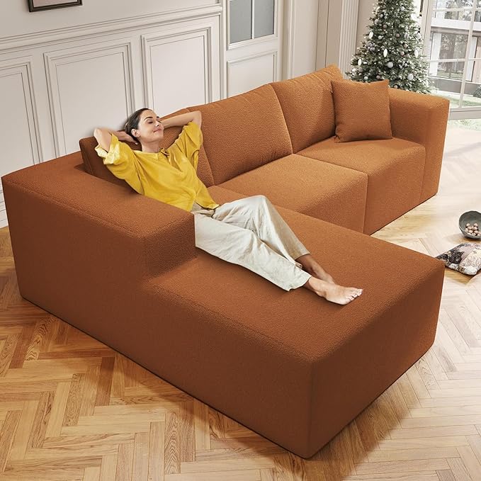 108 Cloud Sectional Couch with L-Shape Chaise4 Seat Modern Modular Sofa with Deep SeatUpholstered Couches for Living Room Bedroom Boneless Couch
