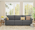 Modular Sectional Sofa Couch with Storage Space Underneath 93''L 3 Seater Sofa with Deep 27'' Seat &amp Rolled Armrest Design Wood Frame Seat with Dual Spring and Memory Foam Cushion