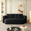 78.7 Floor Foam Sleeper Sofa Bed Folding Futon Couch Bed Corduroy Compression Loveseat Sofa Foldable Full Size Couch with 2 Pillows for Living Room Bedroom Apartment Black