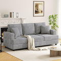 89 3-Seater Sofa Couches for Living Room with Deep Seats Mid Century Modern Chenille Sofa with Armrests Comfy Sofas for Living Room Bedroom Apartment Office Pewter