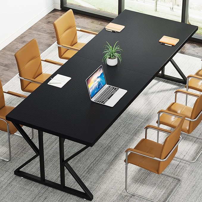Tribesigns 78.7-Inch Executive Desk Large Computer Office Desk Workstation Modern Simple Style Laptop Desk Study Writing Table Business Furniture for Home Office (Black 78.7 Inch)