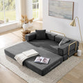 4-in-1 Folding Convertible Sofa Bed 78 Inch Boneless Couch with Fixed-Shape Frame Corduroy Loveseat Sleeper with Pull Out Bed Floor Sofa Modular Futon Couch for Living Room Bedroom Lounge (Grey)
