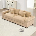 92 Corduroy Sectional Couches for Living Room Camel Comfy Oversized Sectional Sofa Set with Deep Seat Large Love Seat Couches Sofas para Sala Loveseat Couch with Chaise Lounge