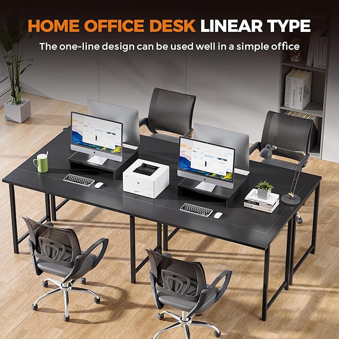 COMHOMA 57 L Shaped Desk with 2 Monitor Stand Reversible Computer Desk Corner Desks Gaming Desk PC Table Large Work Workstation for Gaming Writing Study Black