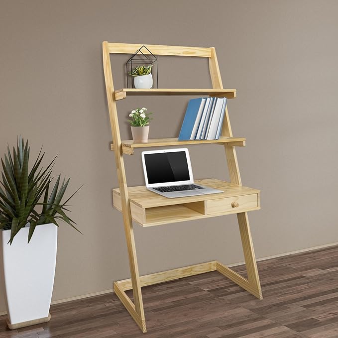 American Trails Freestanding Ladder Desk with Drawer Natural