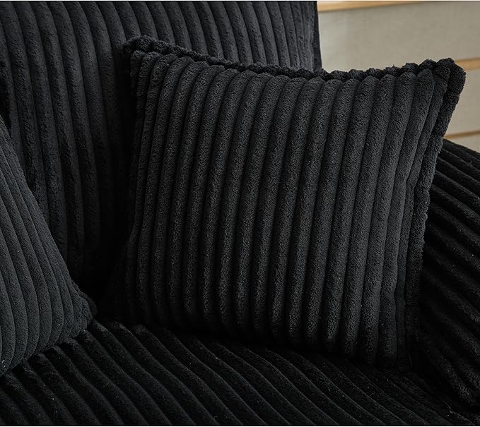 54.8 Oversized Chaise Lounge Chair Cozy Sleeper Sofabed Plush Corduroy Upholstered Cloud Lounge Sofa Daybed with Detachable Pillow Armrest and 4 Angles Adjustable Backrest