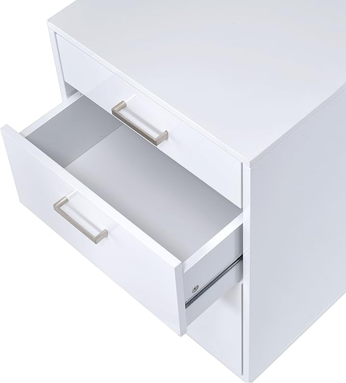 Acme Coleen Mobile File Cabinet in Glossy White