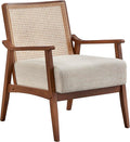 Hadwin Cane Back Accent Chair Solid Wood Frame Walnut