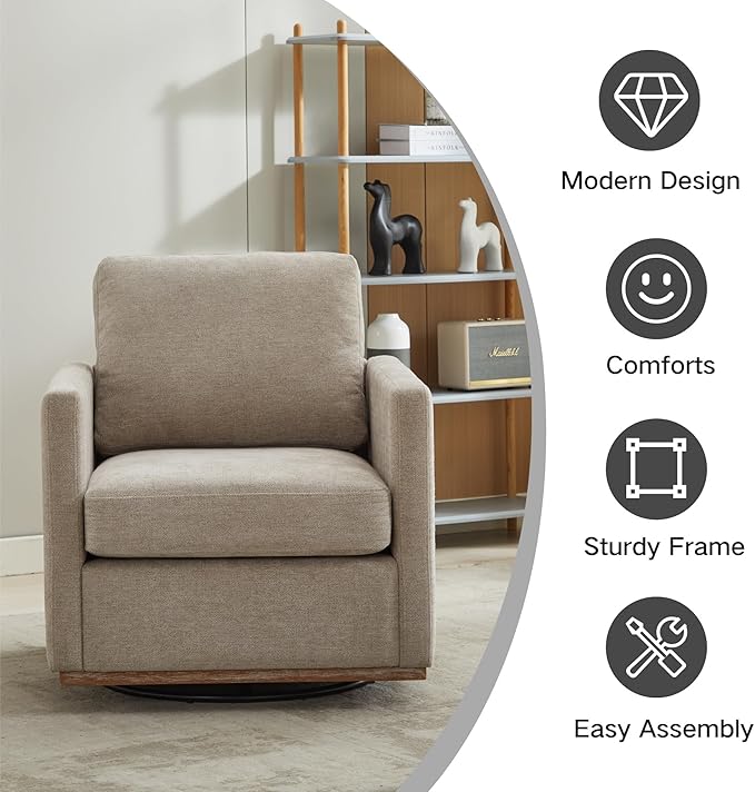 Chifee &amp Vingol 30.7 W Mid Century Modern Swivel Accent Chair for Living Room Set of 2Taupe