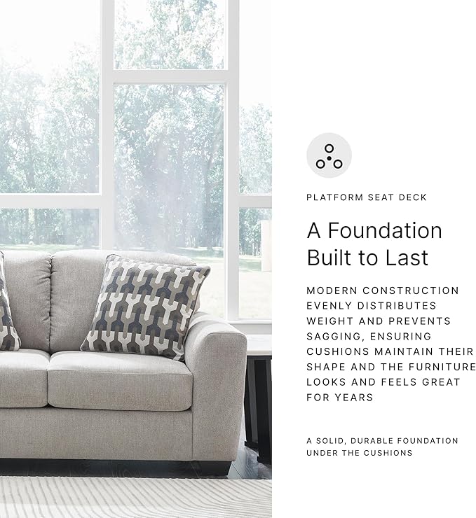 Signature Design by Ashley Avenal Park Casual Loveseat with 2 Toss Pillows Light Gray