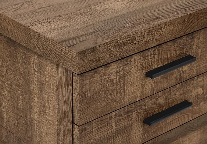 Mobile File Cabinet Rolling Office Storage Cart with Drawer Printer Stand Brown Laminate Contemporary Design