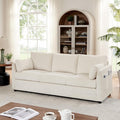79 Couch for Living RoomMid Century Modern Couches with Big Pockets Corduroy Sofa with Three Cushions and Solid Wood Frame for Apartment and Small Spaces (Beige Sofa)