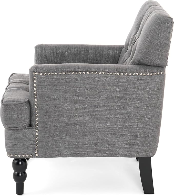 Christopher Knight Home Malone Club Chair Charcoal Grey 28D x 29.5W x 33.5H Inch