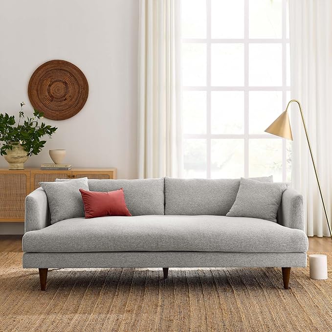 Modway Zoya Sofas Light Gray Fabric