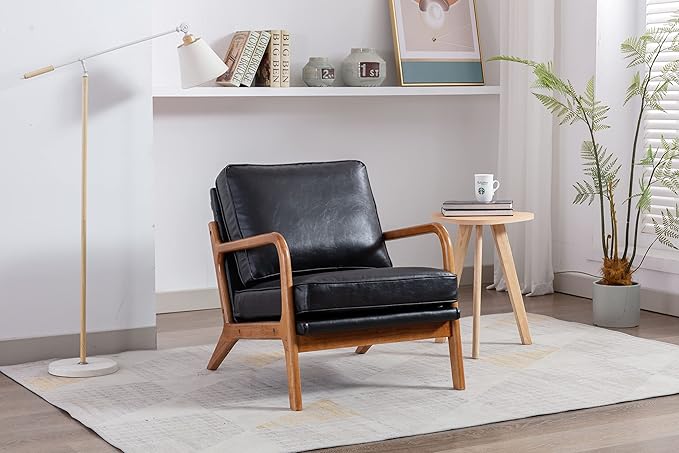 Wood Frame Armchair Modern Accent Chair Lounge Chair for Living Room
