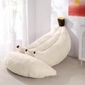 Banana Bean Bag Chair with Ottoman Floor Sofa Bed with Footrest Comfy Convertible Lounger for Adults Plush Couch for Bedroom Living Room or Dorm L-Cream