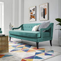 Modway Concur Mid-Century Modern Upholstered Velvet Sofa In Teal