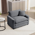 mikibama Luxury Modular Sectional Sofa Chair 45 Inch Modern Corduroy Comfy Cloud Couches for Living Room Office Bedroom Deep Sofa Chair with 1 Toss Pillows Grey