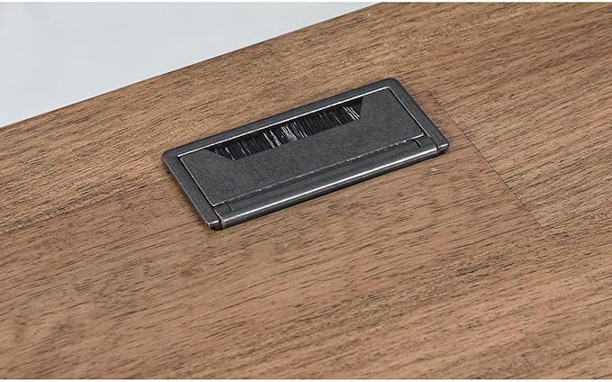 Signature Design by Ashley Wildenauer Farmhouse 1-Drawer 60 Home Office Desk with Keyboard Tray Cord Management and Trestle Base Dark Brown &amp Black