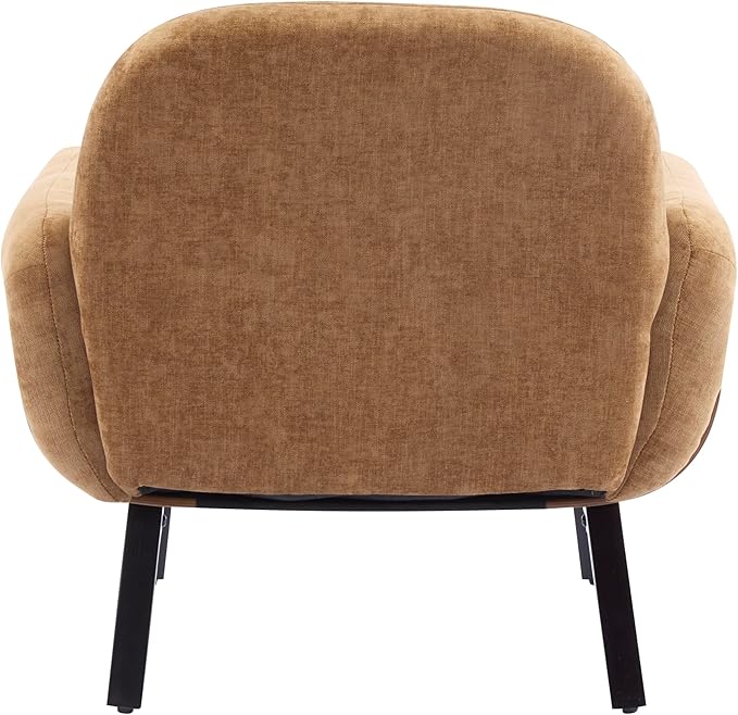 Christopher Knight Home Audrey Modern Upholstered Accent Chair Low Profile Lounge Chair Inddor Wooden Comfy Reading Chair Soft Seating Single Lounge Sofa Tan Brown