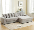 L-Shaped Cloud Sectional Couch Right Facing Modular Compressed Boneless Sectional Sofa with Chaise Lounge Plush Corduroy Boneless Corner Sofa for Living Room