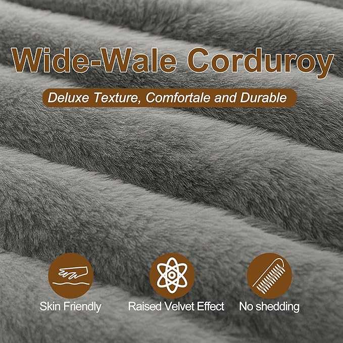 Avenix 66 Oversized Boneless Chaise Lounge Chair IndoorCorduroy Comfy Oversized Reading Chair Boneless Couch Bed ChairNo Assembly RequiredLight Grey