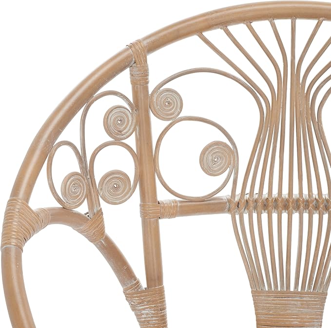 Safavieh Home Collection Carlson Grey and White Rattan Round Accent Chair