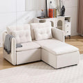 LukeAlon Chenille 56.5 Loveseat Sofa with Waist Pillow Modular Sectional Sofa Couch with Ottoman Comfy Upholstered 2 Seater Lounge Sleeper Couch Sofa for Living Room Apartment Office Beige