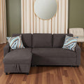 Sleeper Sofa Couch 2 in 1 Pull Out Couch Bed with Storage Chaise L Shaped Sectional Sleeper Sofas Bed Convertible Pullout Sofa for Living Room Apartment Dark Brown