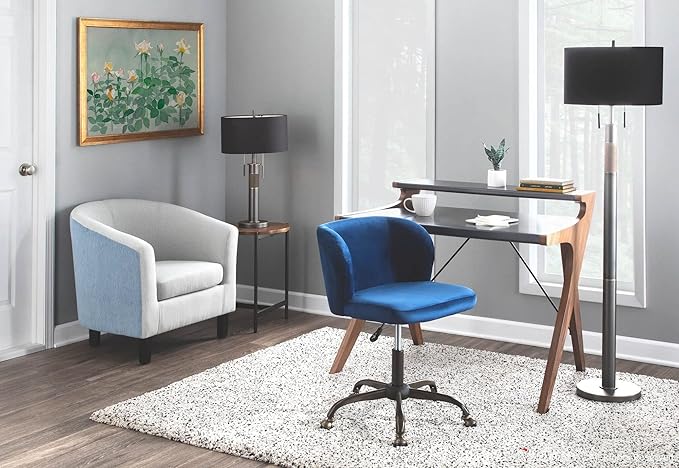LumiSource Archer Walnut Desk Home Office Desk Computer Desk Small Desk for Bedroom Gaming Desk Contemporary Desk