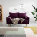 SILKIR Velvet Loveseat Sofa Love Seats Furniture for Small Spaces Mid-Century Modern Loveseats for Living Room Love Seat Couch 58 Inches Eggplant