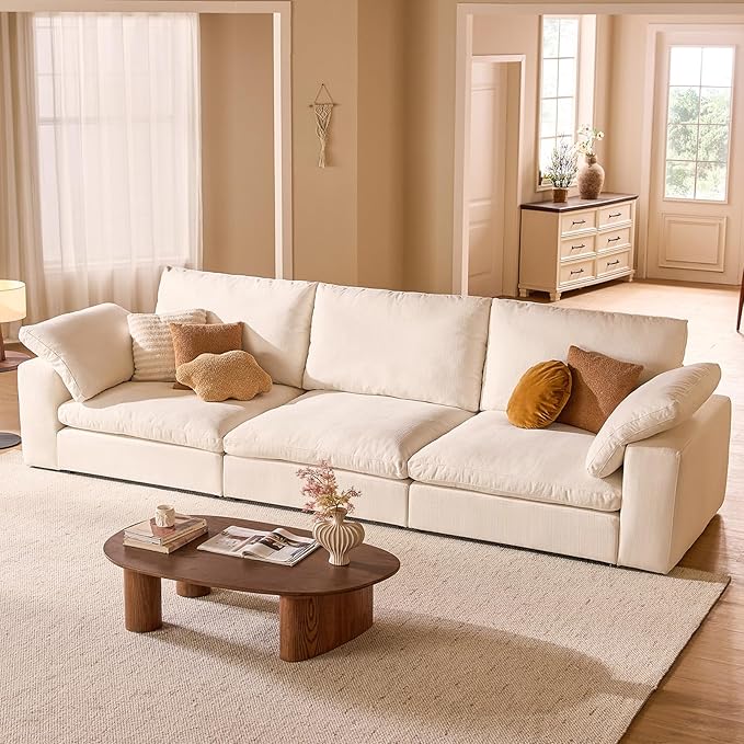 Cloud Modular Sectional Sofa Oversized Cloud Couch with Deep Seat Modern Comfy Couches with Washable Cover Easy Assembly Cloud Couch Sectional for Living Room - 3 Seater 110.2