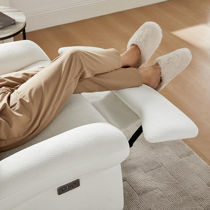 VANOMi Power Recliner Chair with Charging 270° Swivel Glider Rocker Electric Nursery Recliner for Living Room Bedroom and Office White Sets of 2