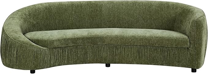 WILLIAMSPACE 92.13 Curved Sofa Couch Modern Oversized Upholstered Cloud Couch Luxury 4-Seat Sofa for Living Room Apartment Fabric - Green