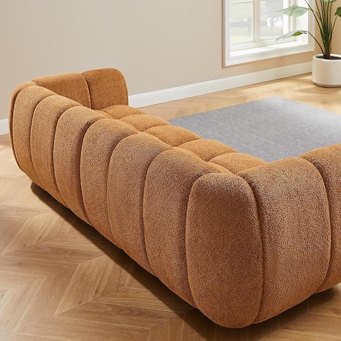 VANOMi 88 Oversized Boucle Sofa Modern Upholstered Tufted Cloud Couch Deep Seat Boucle SofaCozy Modern 3 Seater Couch for Living Room Bedroom Apartment