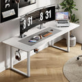 ONBRILL Standing Desk 63x30 Inches Rectangle Stand Up Desk with 4 Legs Dual Motor and Memory Controller Adjustable Height from 28-46 Inches for Home and Computer Workstation White