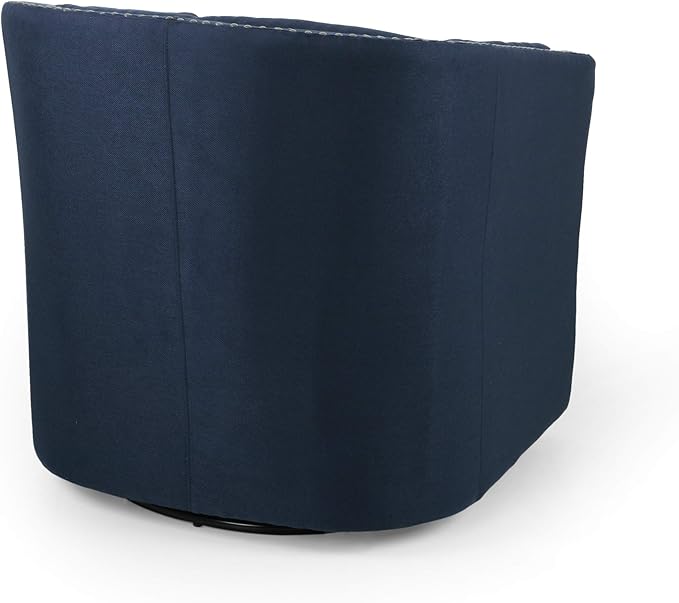 Christopher Knight Home Octavia Contemporary Fabric Swivel Chair Blue Black 31.25D x 30.25W x 31.25H in