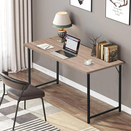 47 Inch Computer Desk Modern Gaming Desk for Home Office Large PC Gaming Table for Teen Student Art Modren Simple Style Computer Desk Wood and Metal Desk Workstati Black