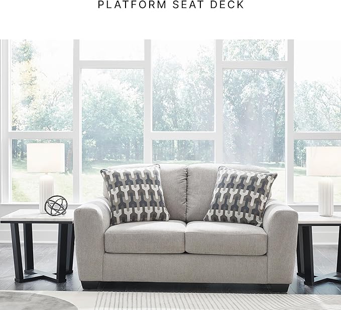 Signature Design by Ashley Avenal Park Casual Sofa with 5 Toss Pillows Light Gray