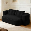 2 in 1 Convertible Compressed Sofa Bed 51.2'' Modern Boneless Loveseat Sleeper in a Box Floor Mattress Futon Couch No Assembly Needed Space Saving Black 2 Pillows &amp Blanket Full for Home